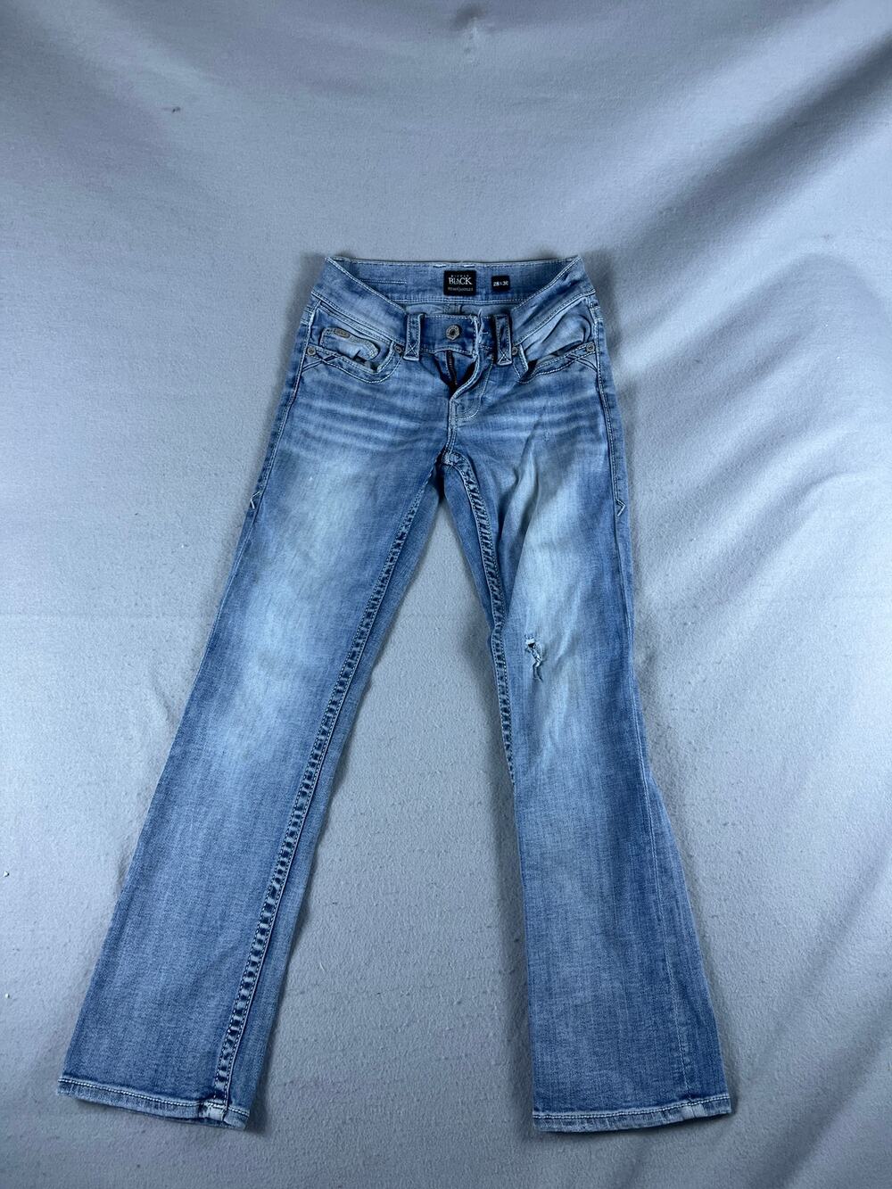 Buckle Black Jeans Mens 28x30 Blue FIT No 3 Bootleg Low Rise Light Wash Denim